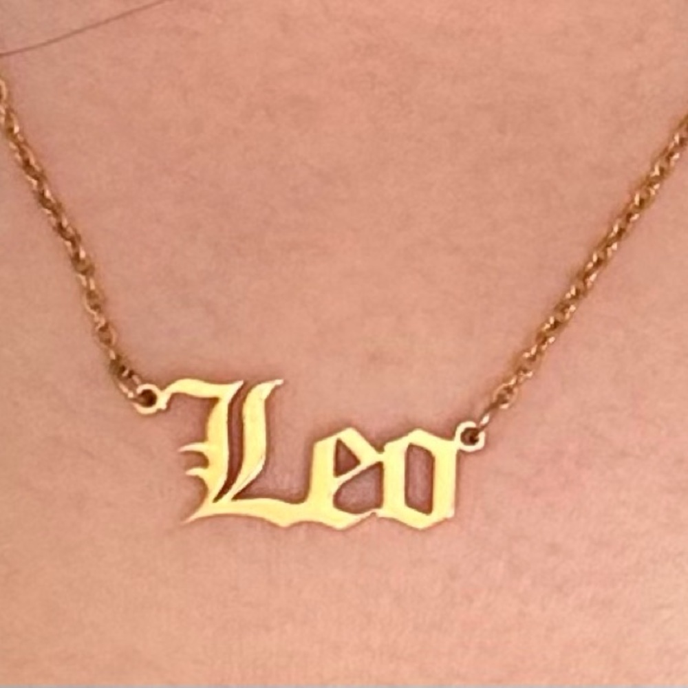 Gold Leo Stainless Steel Zodiac Sign Chain Necklace